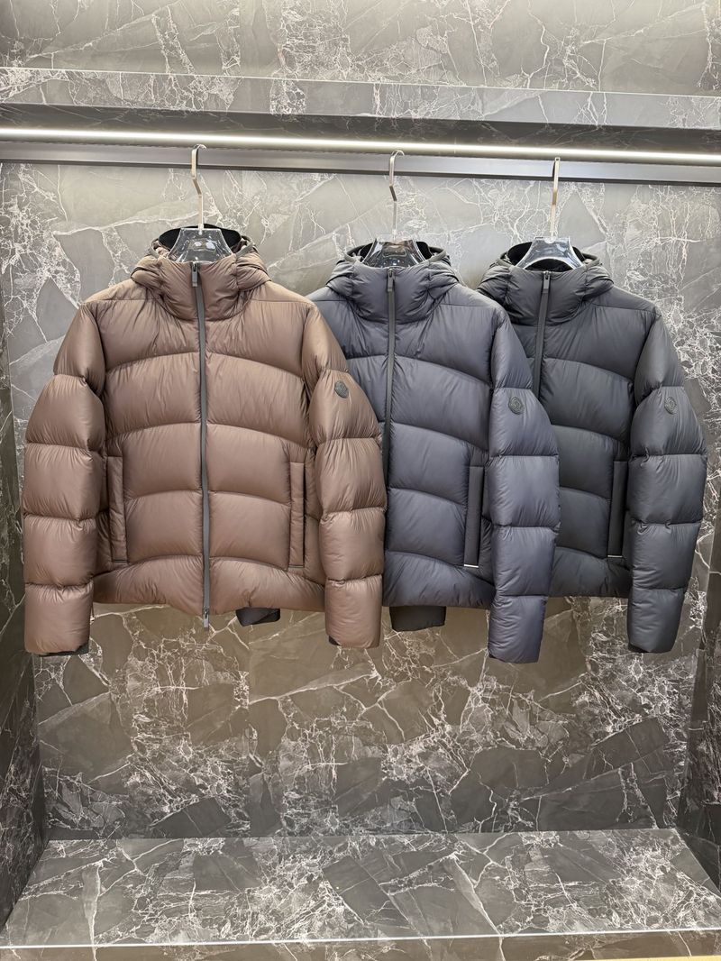 몽클레르 로고 패치 후드 다운 재킷 - 몽클레르 패딩 미러급 참고 이미지